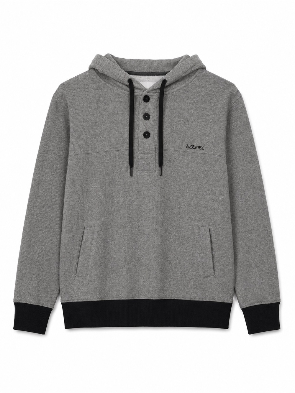 Ezekiel Gray Button-Up Hoodie